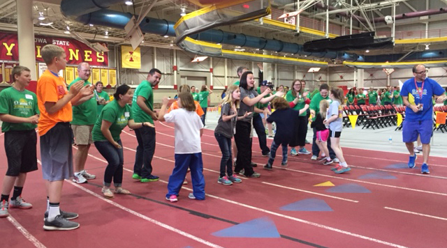Windsor employees help organize a track race at the Special Olympics