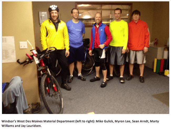 Windsor des moines material department biking picture