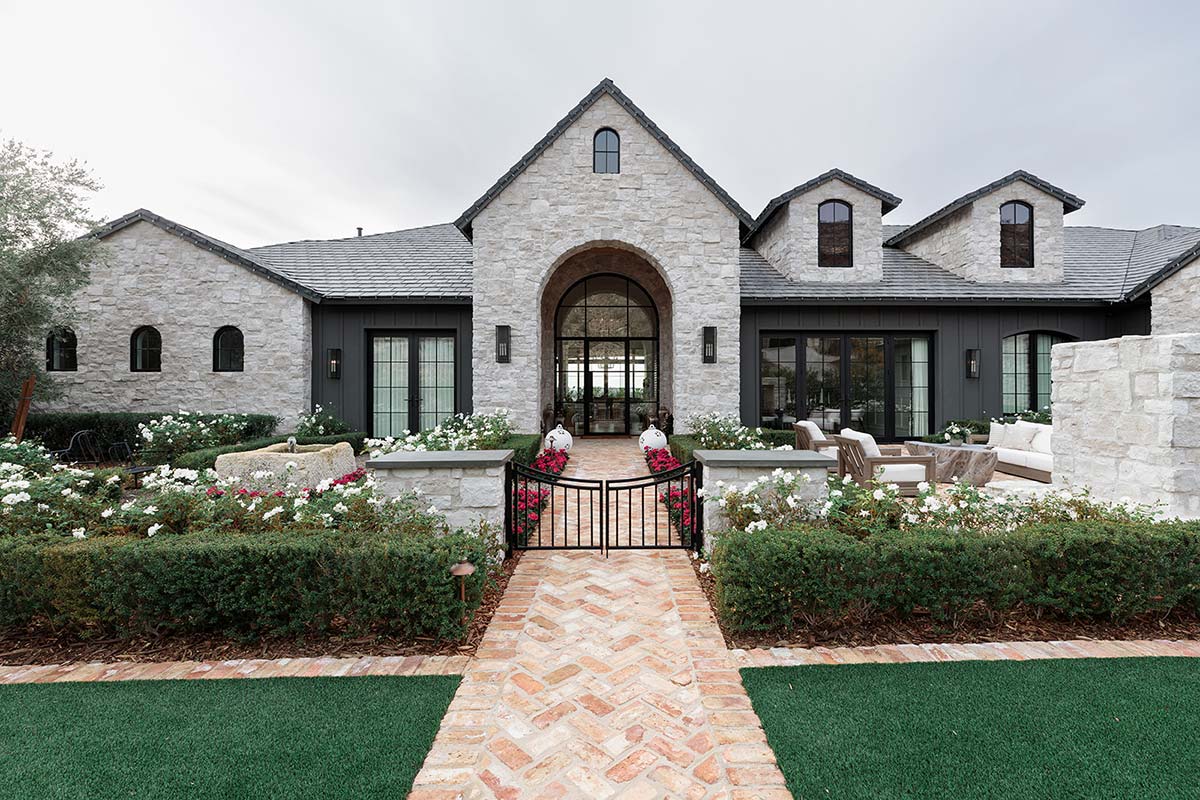 Breathtaking windows with a beautiful stone facade