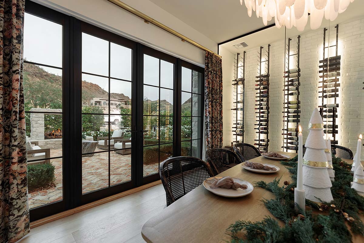 Dining Room French Doors open to patio